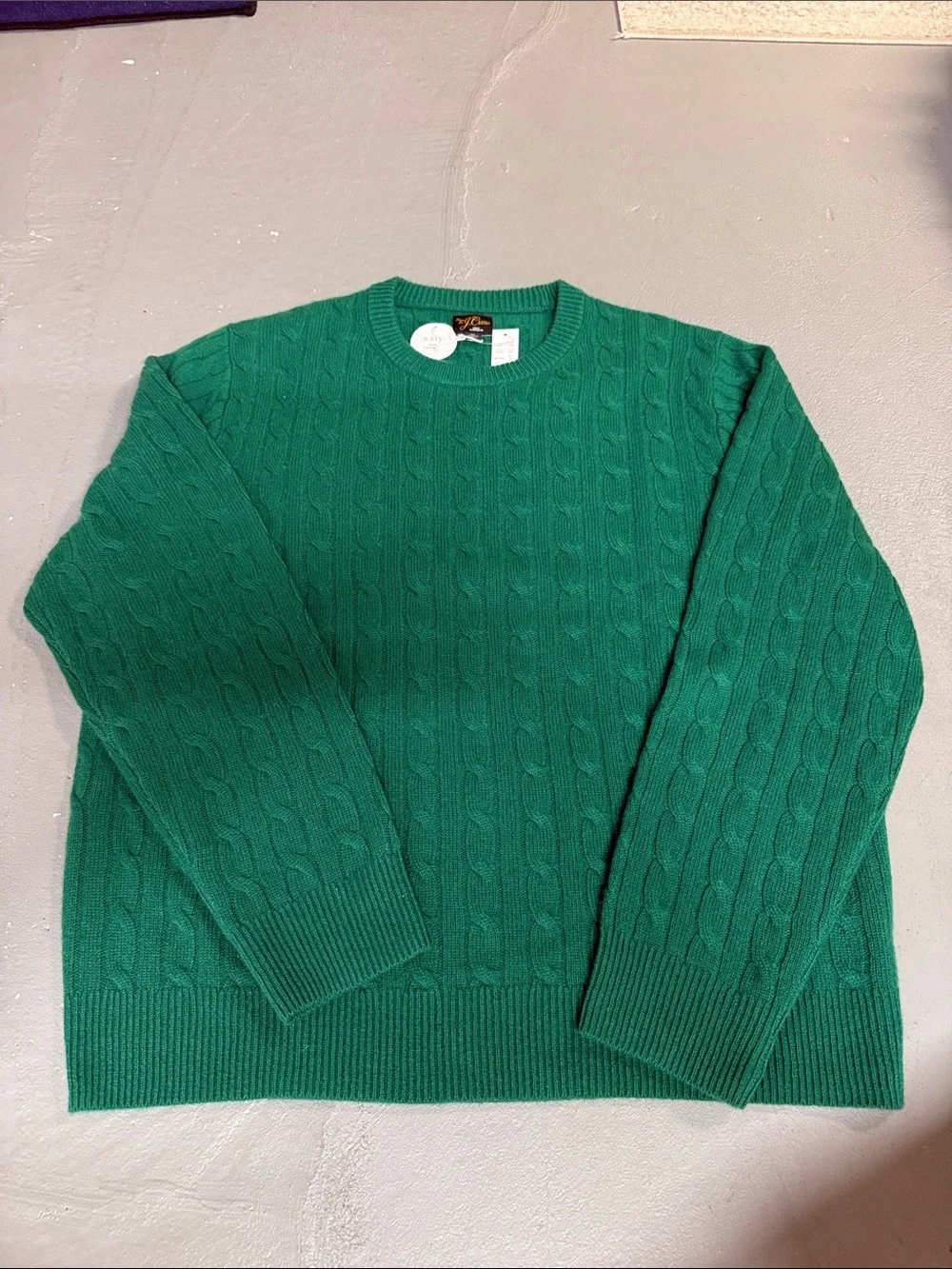 J. Crew Men's Cable Knit Crewneck Sweater - 100% Cashmere!!